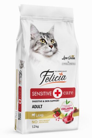 Felicia Düşük Tahıllı Hipoalerjenik Kuzu Etli Yetişkin Kedi Maması 12kg