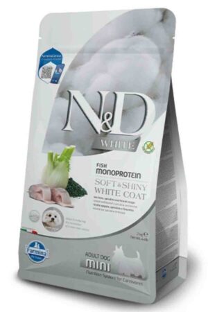 N&D White Levrek Rezene ve Spirulina Küçük Irk Yetişkin Köpek Maması 2kg